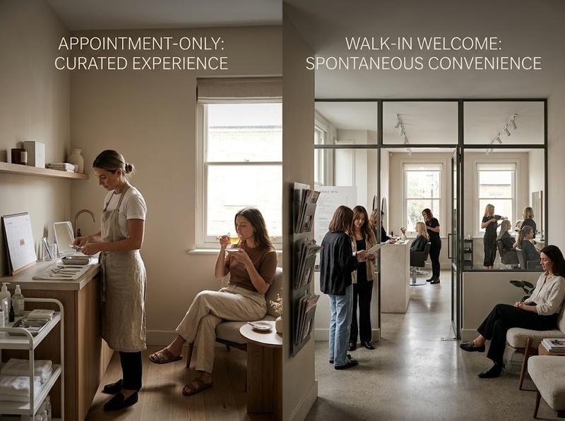 Beauty studio appointment only khác salon nhận khách trực tiếp ra sao?