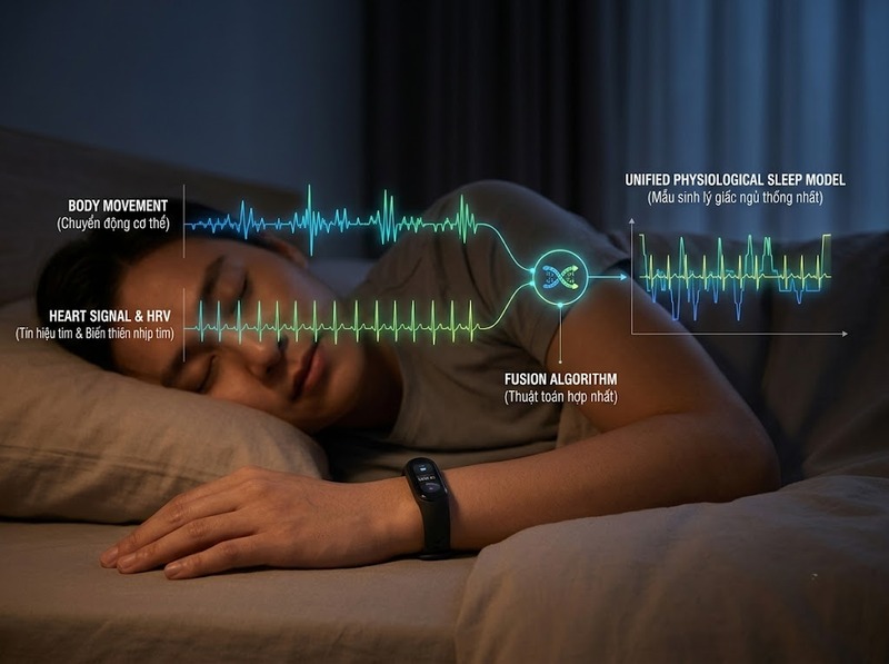 Công nghệ nhận diện giai đoạn giấc ngủ kết hợp chuyển động và tín hiệu tim
