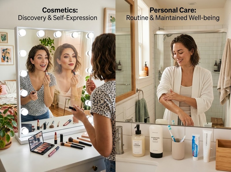 So sánh định vị mỹ phẩm và personal care về nhu cầu và giá trị