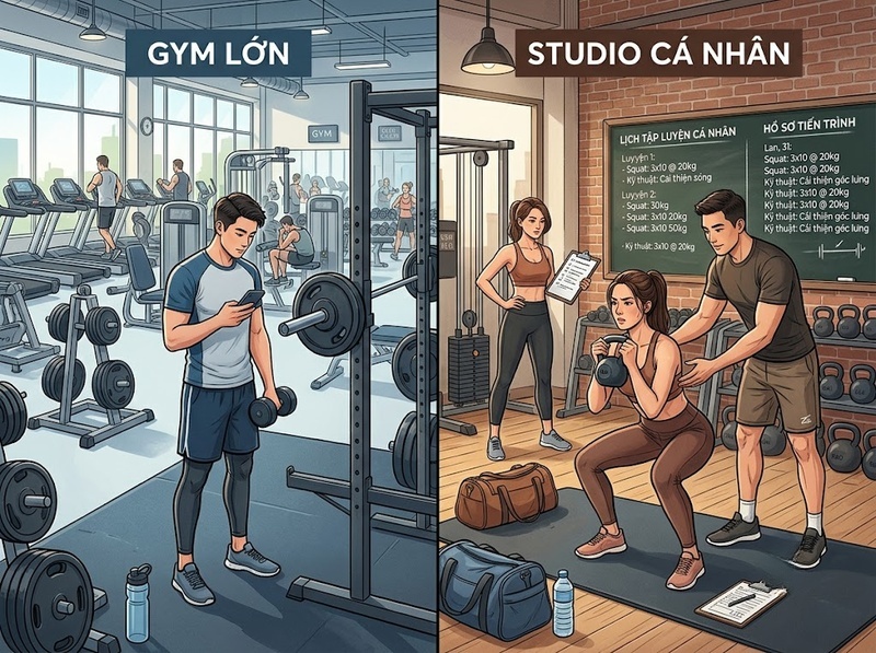 Functional training studio khác phòng tập thông thường về giá trị khách hàng