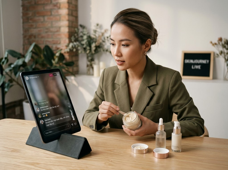 Livestream bán mỹ phẩm thay đổi cách tiếp cận và chuyển đổi khách ra sao?
