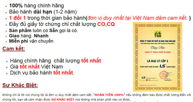 Đại lý thiết bị điện LS tại Hà Nội