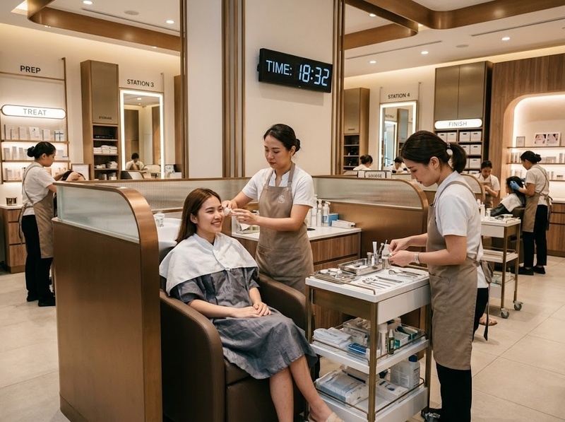 Mô hình beauty bar tối ưu tốc độ phục vụ và doanh thu ra sao?
