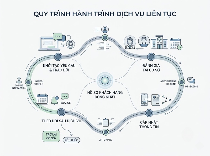 Hybrid beauty service kết hợp dịch vụ trực tiếp và tư vấn online ra sao?