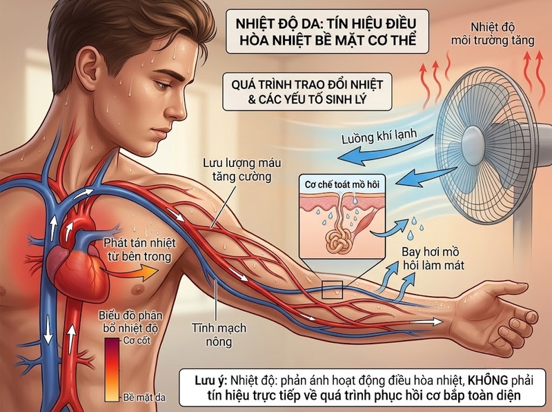 Nhiệt độ da và phục hồi giúp quan sát biến động sinh lý theo thời gian