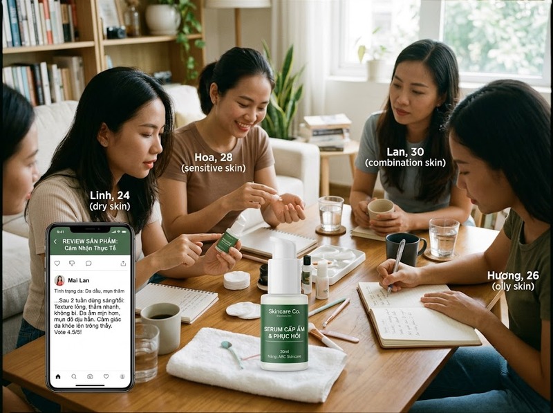 Review và niềm tin thương hiệu skincare được hình thành qua trải nghiệm thực tế