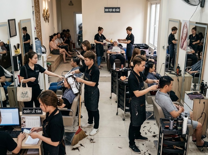 So sánh salon tóc cao cấp và phổ thông về giá trị và doanh thu