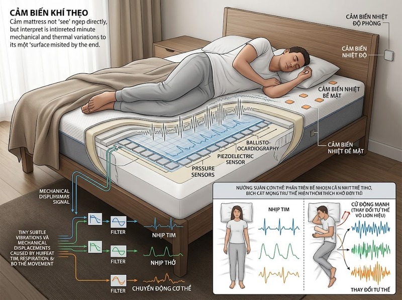 Smart mattress kết hợp cảm biến và điều chỉnh bề mặt để cá nhân hóa trải nghiệm
