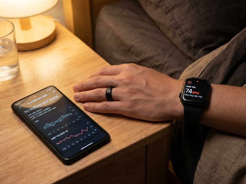 So sánh smart ring và smartwatch về dữ liệu, thời lượng đeo và tiện dụng