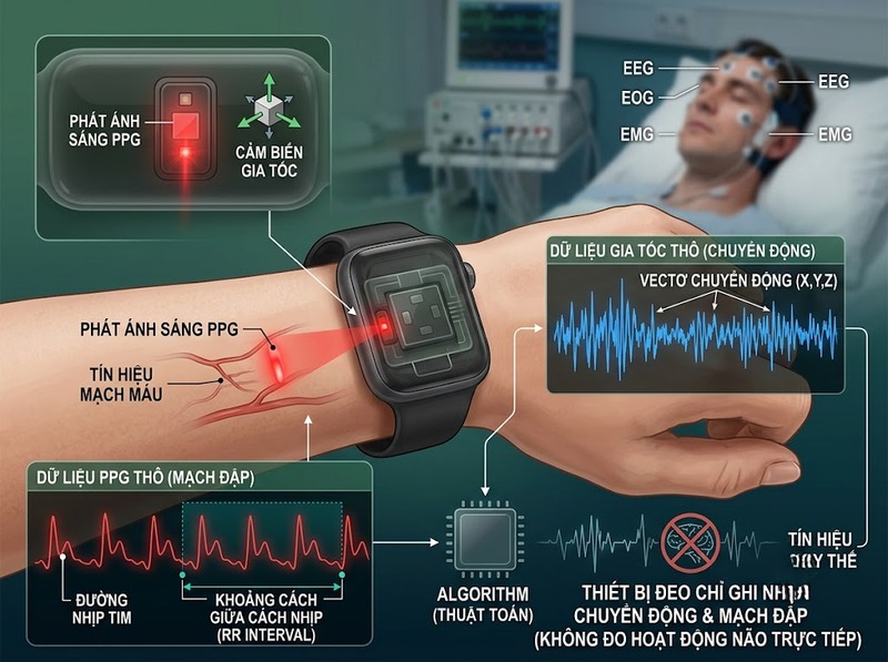 Theo dõi thức giấc ban đêm dựa trên chuyển động và thay đổi tín hiệu sinh lý