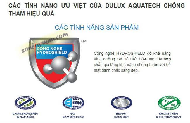 Sơn Dulux AquaTech chống thấm vượt trội 