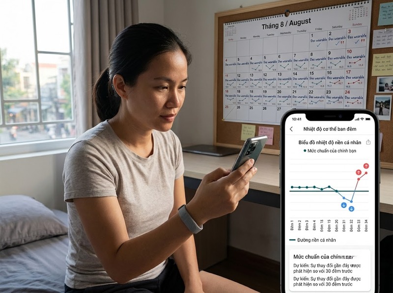 Wearable đo nhiệt độ da giúp quan sát biến động sinh lý theo thời gian ra sao?