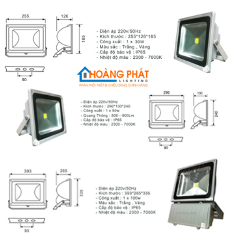 Đèn pha Led đôi 100w siêu sáng - Làm đẹp