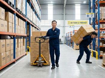 Cách sử dụng xe đẩy hàng giúp giảm áp lực lên lưng khi vận chuyển
