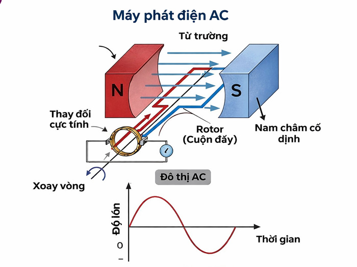 dòng điện xoay chiều hoạt động như thế nào